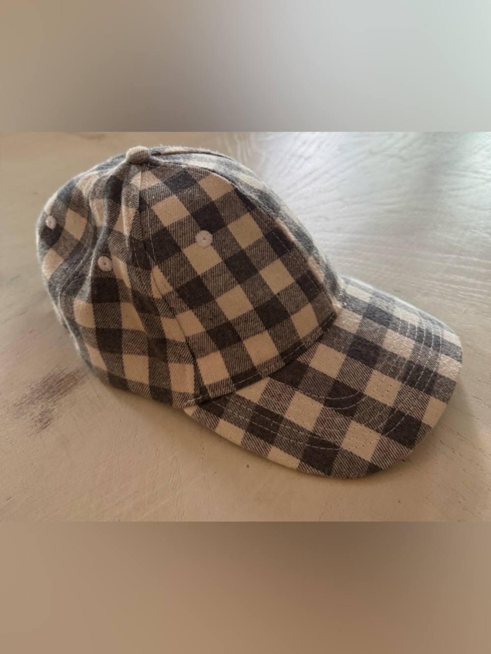 Cocus Pocus Grey & Cream Buffalo Plaid Baseball Cap Fab Fit Fun Box